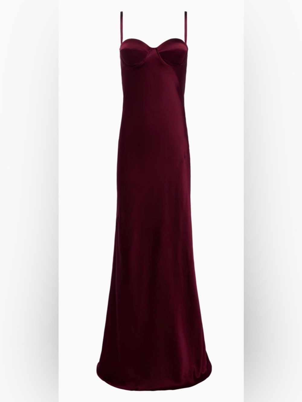 L'AGENCE Sayla Silk Maxi Dress in Dark Port - Picture 8 of 9